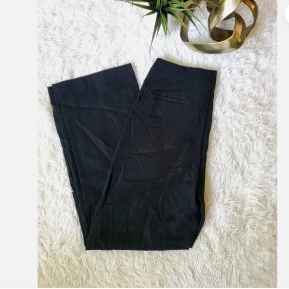 GAP Softsuit Tencel High Rise Pleated Wide Leg Black Pants Size 12 RT$90 #404698 - Picture 12 of 13
